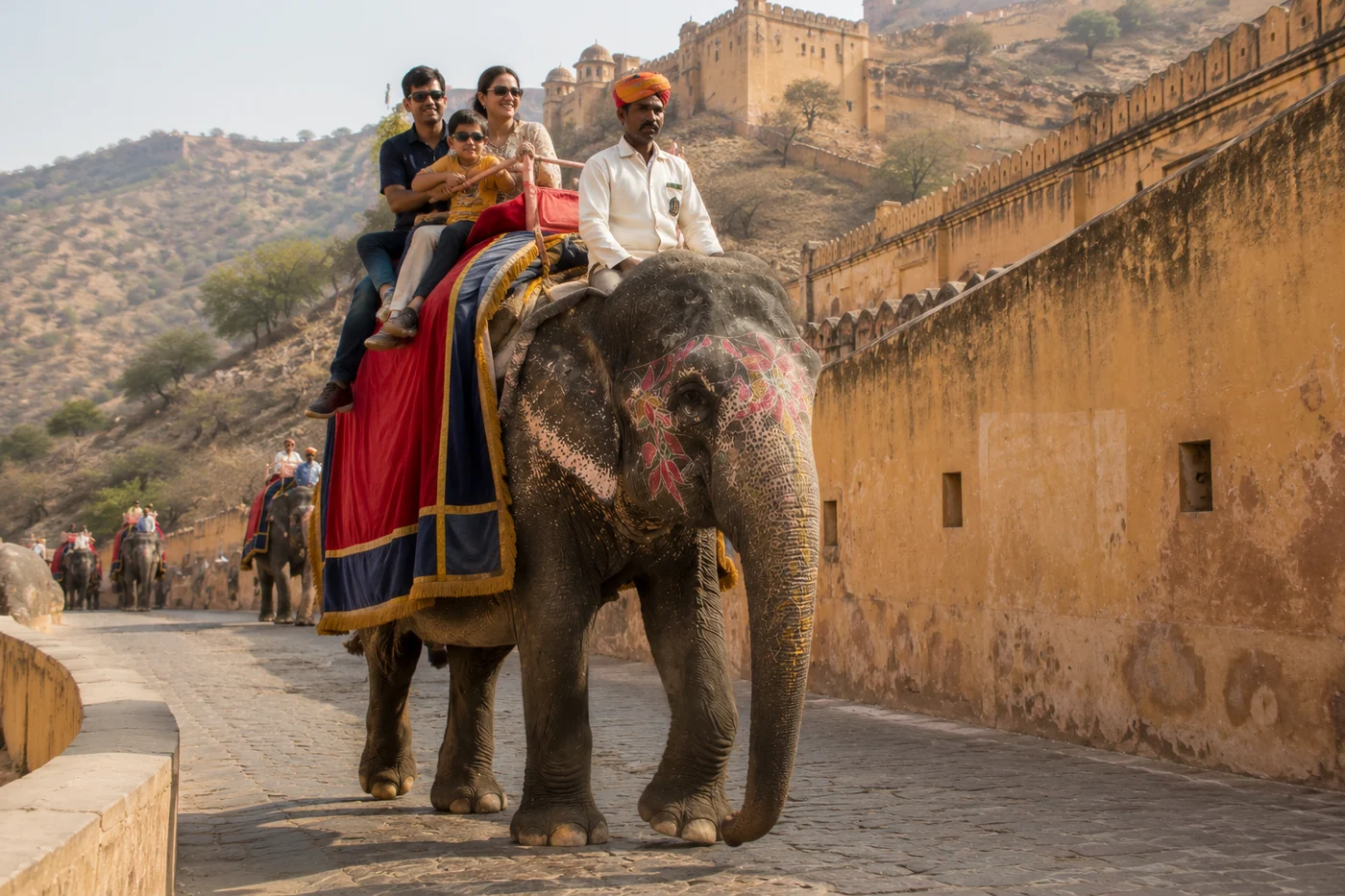 Royal elephant ride near Amer Fort, Jaipur